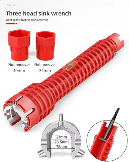 8in1 MultiFunctional Sink Faucet Wrench  Universal LargeOpen Plumbing Tool For Bathroom  Household  20