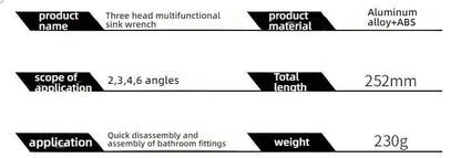 8in1 MultiFunctional Sink Faucet Wrench  Universal LargeOpen Plumbing Tool For Bathroom  Household  21