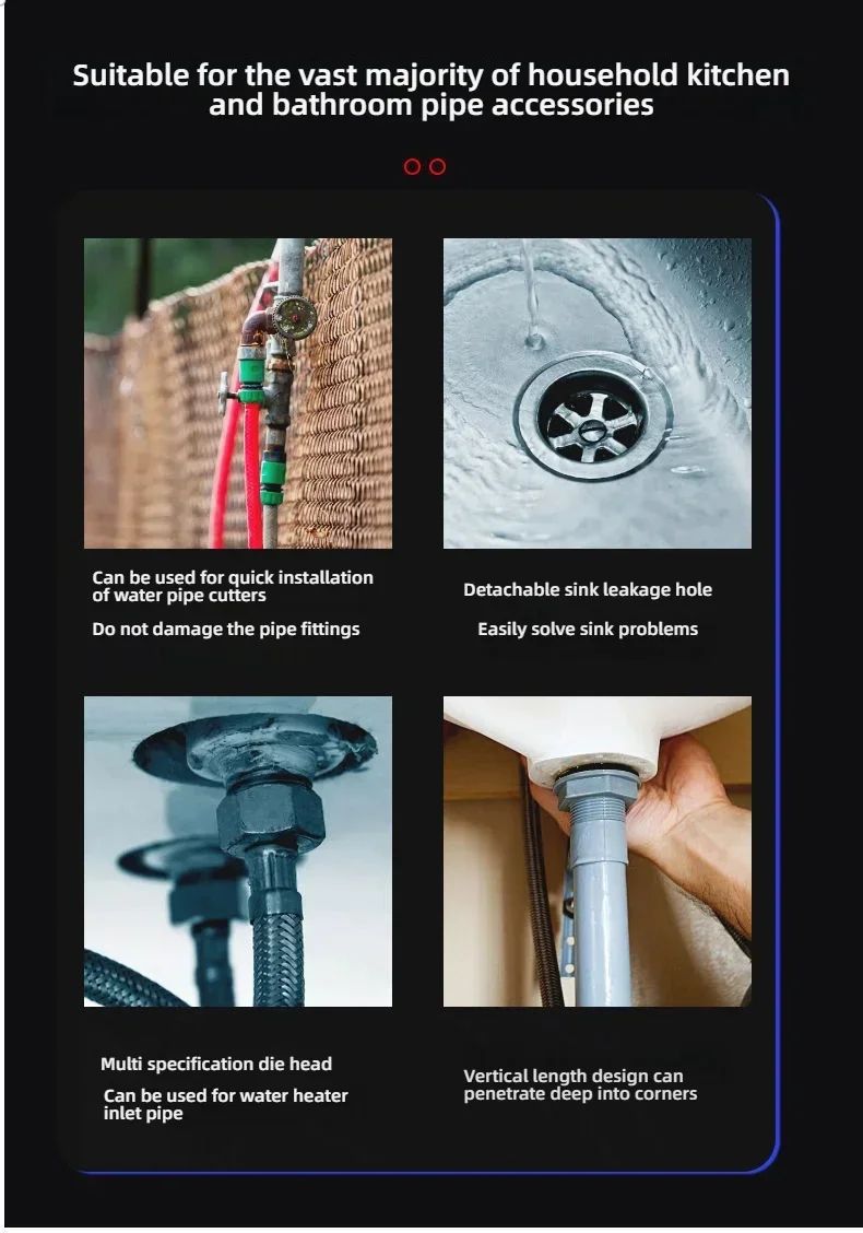 8in1 MultiFunctional Sink Faucet Wrench  Universal LargeOpen Plumbing Tool For Bathroom  Household  8