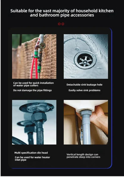 8in1 MultiFunctional Sink Faucet Wrench  Universal LargeOpen Plumbing Tool For Bathroom  Household  8