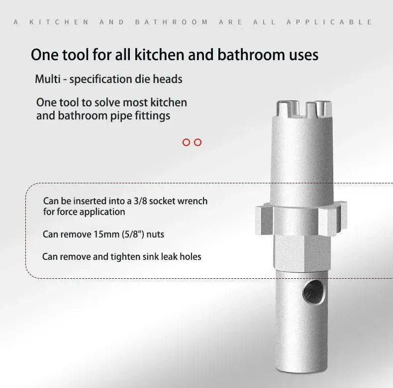 8in1 MultiFunctional Sink Faucet Wrench  Universal LargeOpen Plumbing Tool For Bathroom  Household  9