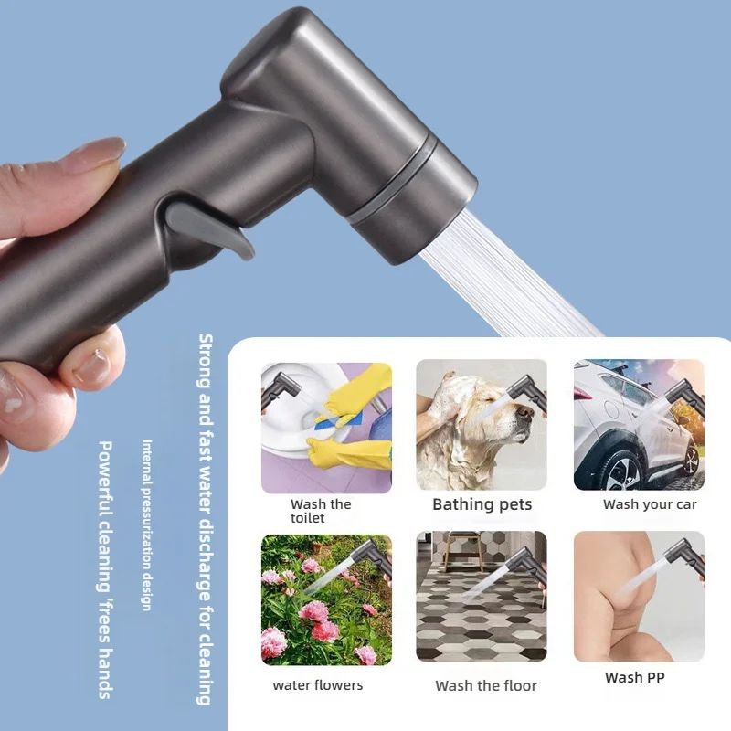 Zinc Alloy Angle Valve Bidet Sprayer Set  OneinTwoOut WallMount Water Control Valve For Toilet  Bat 2