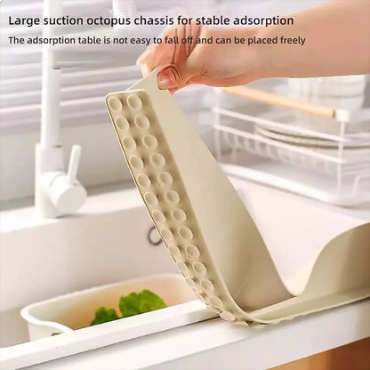 Silicone Sink Splash Guard With Suction Cup  WhiteGreen Water Baffle To Protect Clothes From Splash 2