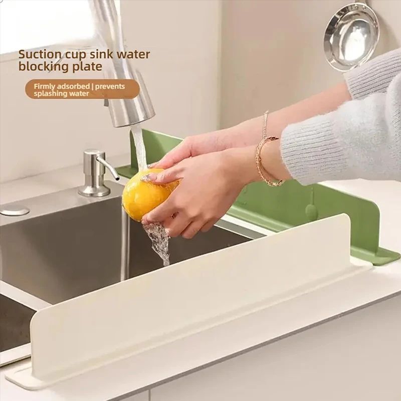 Silicone Sink Splash Guard With Suction Cup  WhiteGreen Water Baffle To Protect Clothes From Splash 8