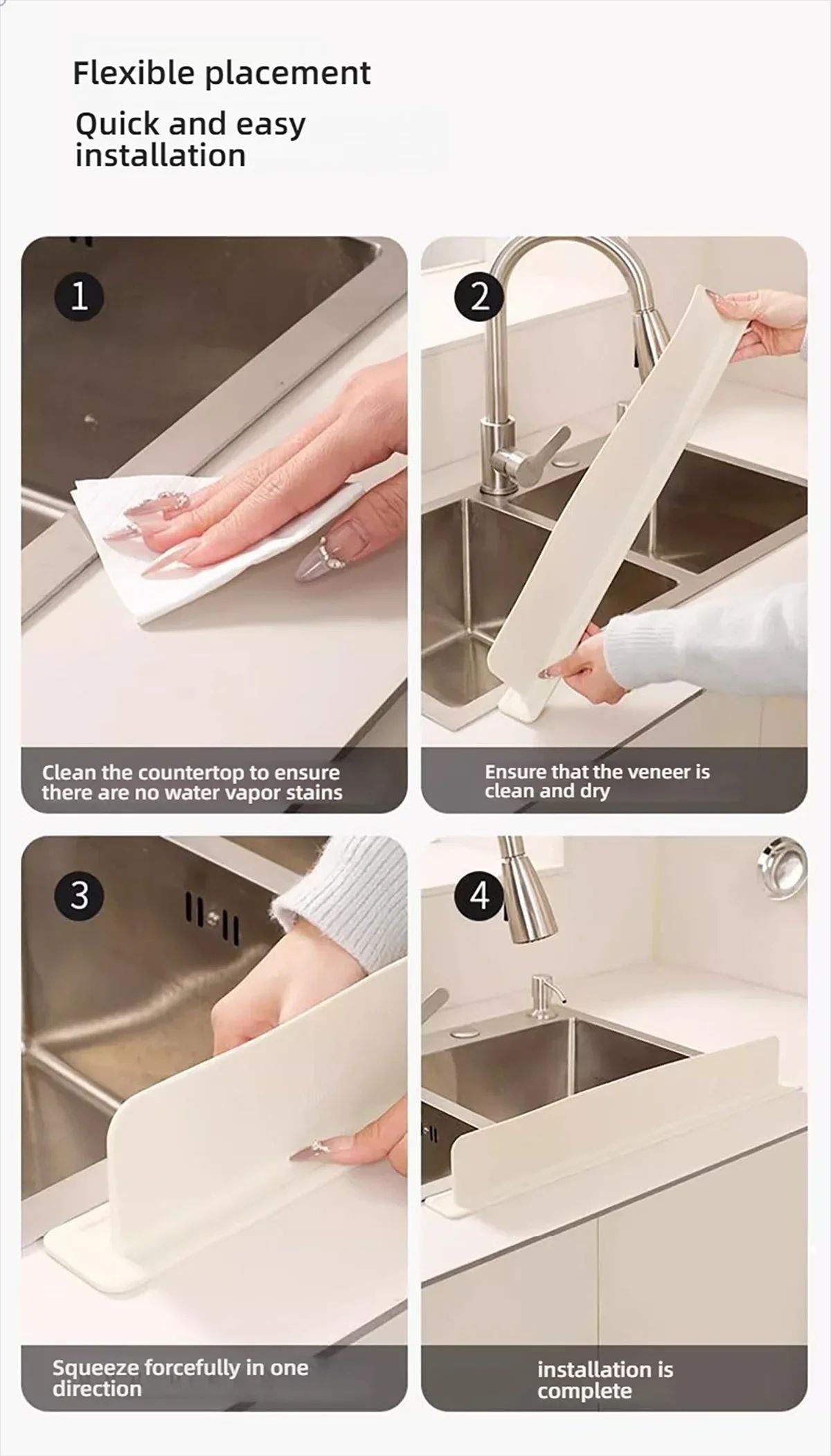 Silicone Sink Splash Guard With Suction Cup  WhiteGreen Water Baffle To Protect Clothes From Splash 11