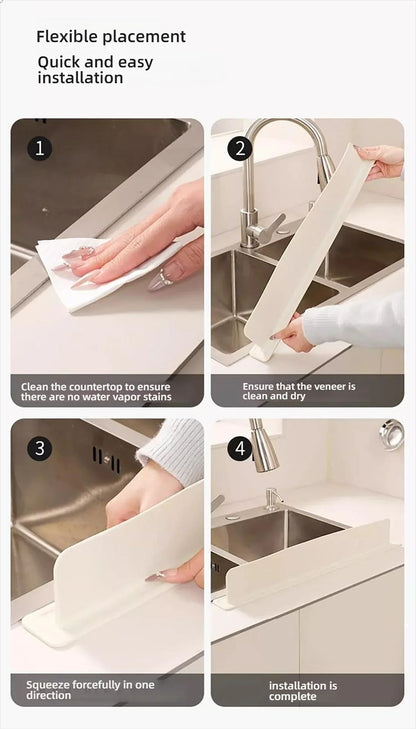 Silicone Sink Splash Guard With Suction Cup  WhiteGreen Water Baffle To Protect Clothes From Splash 11