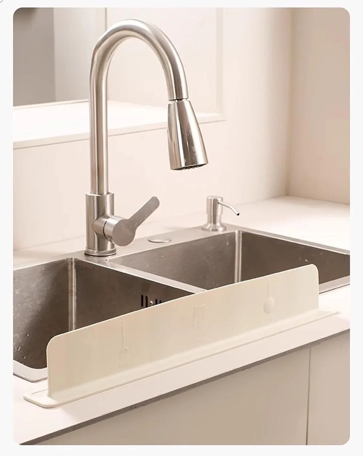 Silicone Sink Splash Guard With Suction Cup  WhiteGreen Water Baffle To Protect Clothes From Splash 13