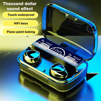 M10 Wireless Earbuds High-Quality BT Headset with Perfect Sound, Sports Gaming Earphones & Built-In Power Bank Charging