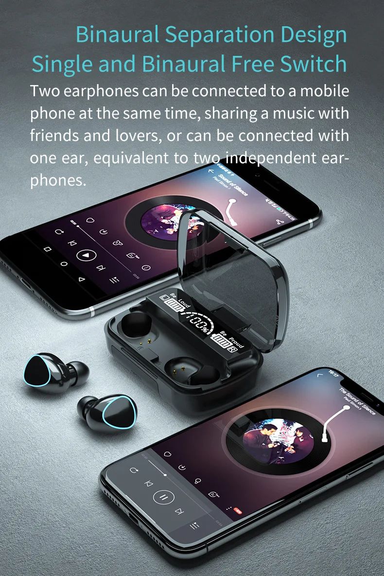 M10 Wireless Earbuds HighQuality BT Headset With Perfect Sound Sports Gaming Earphones  BuiltIn Pow 16