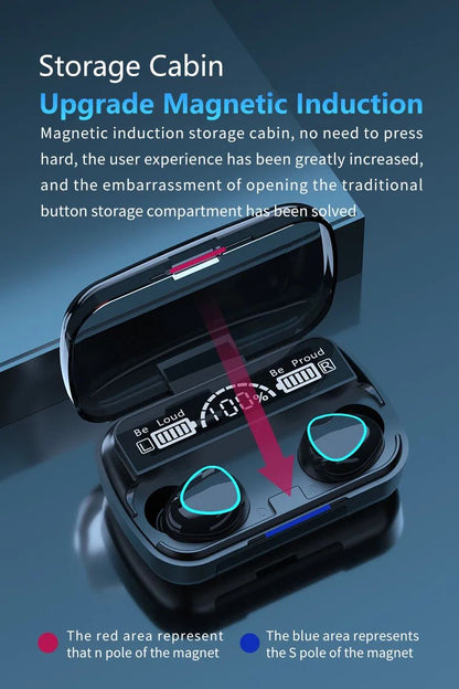 M10 Wireless Earbuds HighQuality BT Headset With Perfect Sound Sports Gaming Earphones  BuiltIn Pow 9