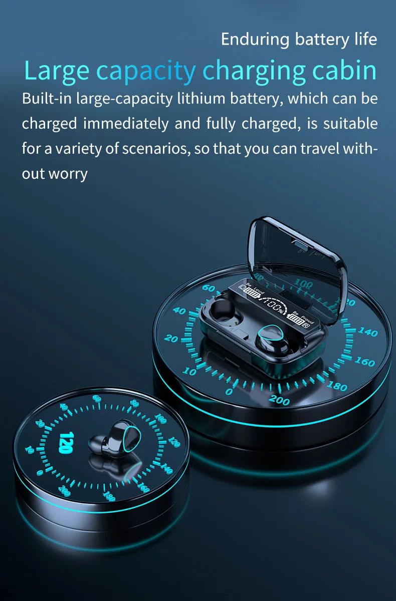 M10 Wireless Earbuds HighQuality BT Headset With Perfect Sound Sports Gaming Earphones  BuiltIn Pow 10
