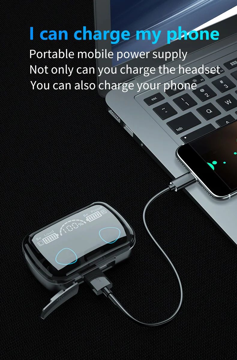 M10 Wireless Earbuds HighQuality BT Headset With Perfect Sound Sports Gaming Earphones  BuiltIn Pow 11