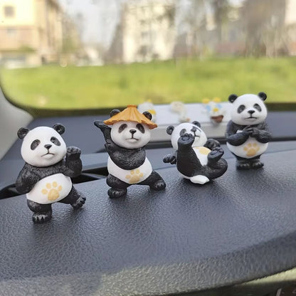 Panda Design Car Interior Ornaments 4-Piece Set