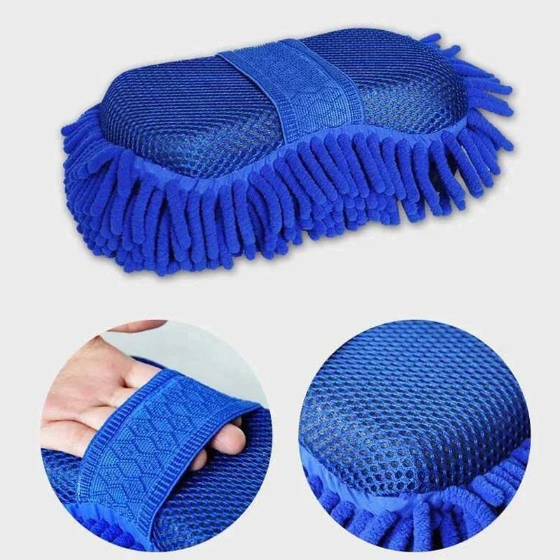 Microfiber Chenille Car Wash Sponge Set Soft Cleaning Pads For Auto Detailing 3