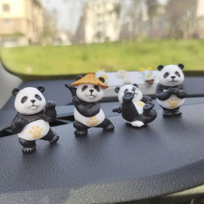 Panda Mini Car Ornaments Set for Dashboard and Desk Decoration