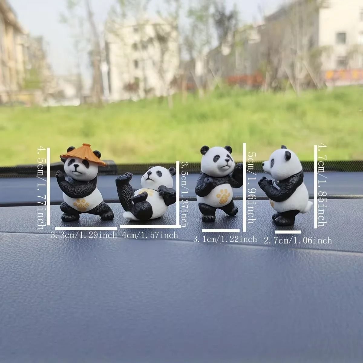 Panda Mini Car Ornaments Set For Dashboard And Desk Decoration 2