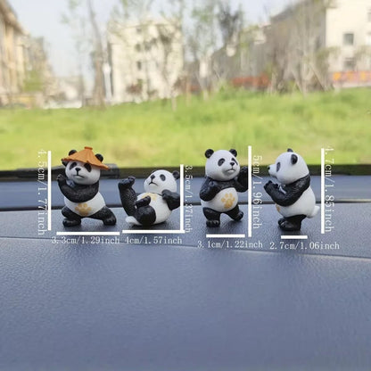 Panda Mini Car Ornaments Set For Dashboard And Desk Decoration 2