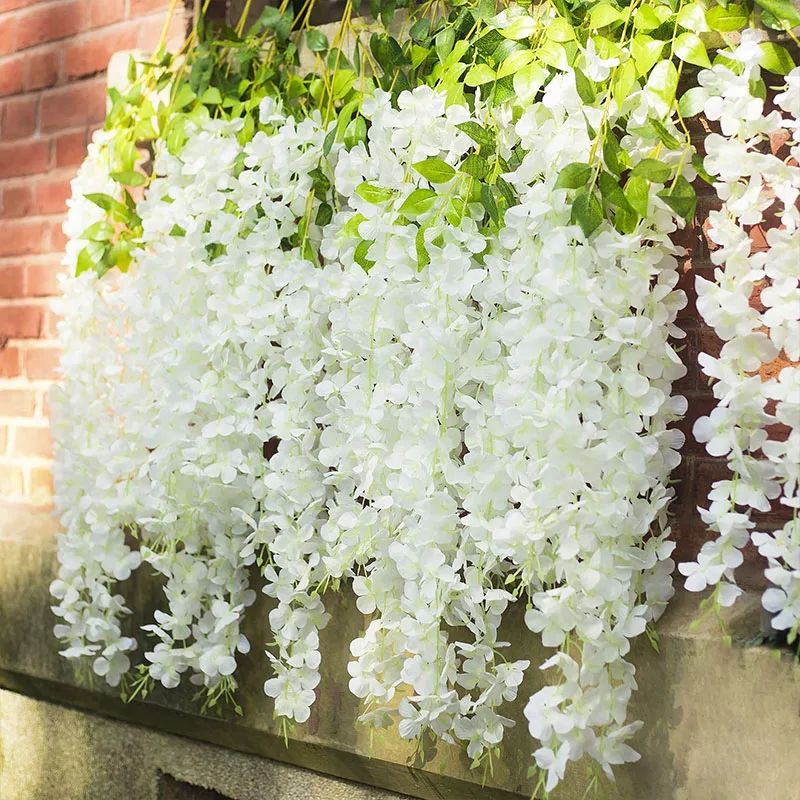 Luxe Cascading Artificial Wisteria Hanging Garland  Elegant Fake Vines For Weddings Home  Event Dec 1