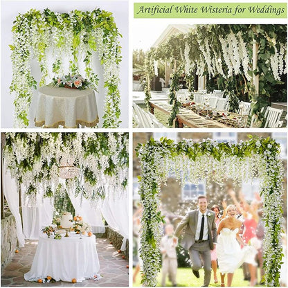 Luxe Cascading Artificial Wisteria Hanging Garland  Elegant Fake Vines For Weddings Home  Event Dec 2