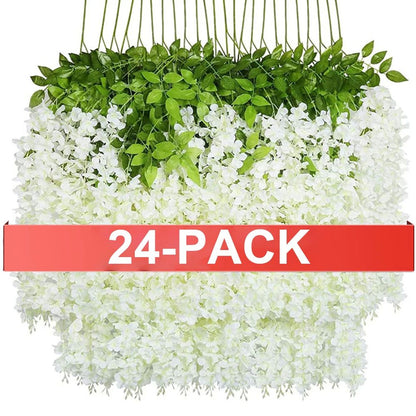 Luxe Cascading Artificial Wisteria Hanging Garland  Elegant Fake Vines For Weddings Home  Event Dec 6