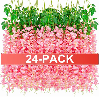 Luxe Cascading Artificial Wisteria Hanging Garland  Elegant Fake Vines For Weddings Home  Event Dec 8