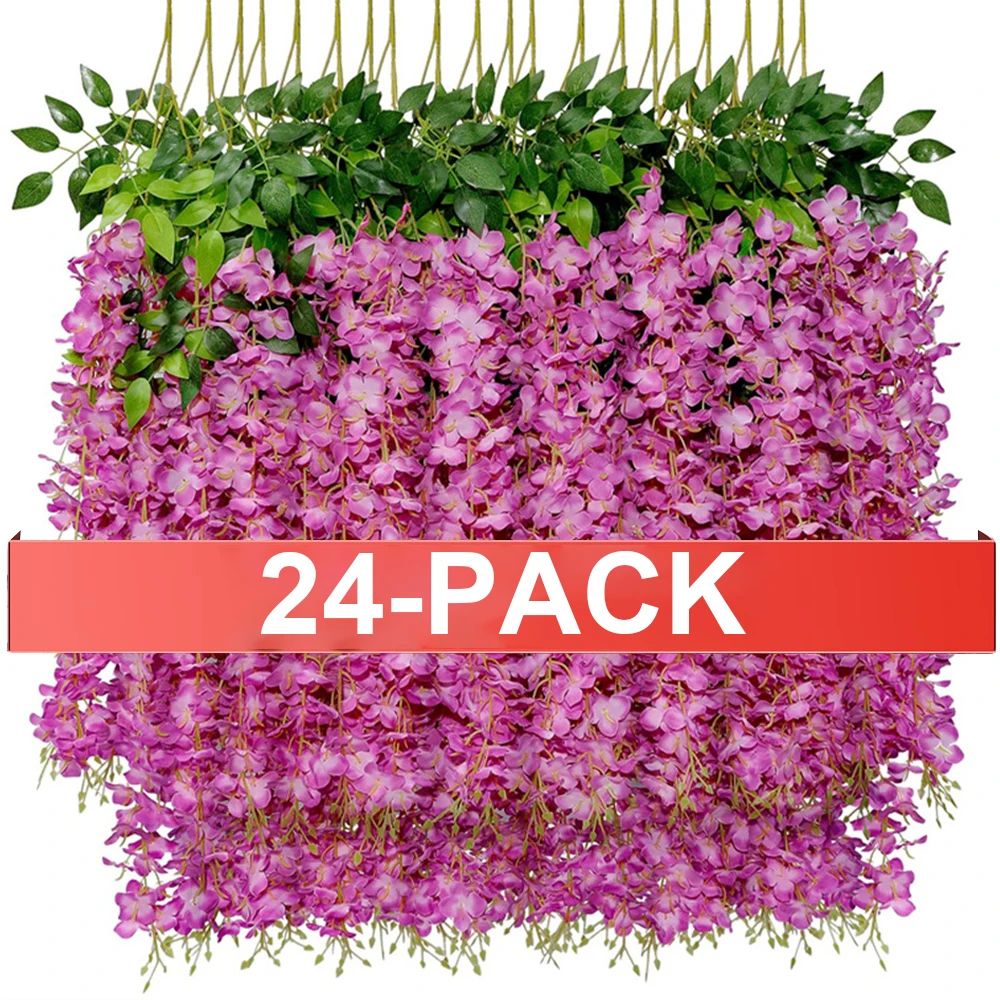 Luxe Cascading Artificial Wisteria Hanging Garland  Elegant Fake Vines For Weddings Home  Event Dec 9