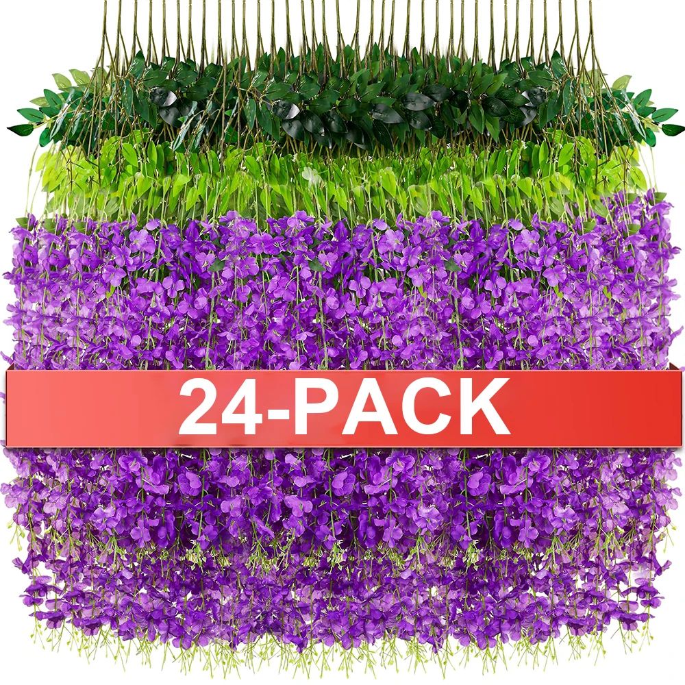 Luxe Cascading Artificial Wisteria Hanging Garland  Elegant Fake Vines For Weddings Home  Event Dec 10