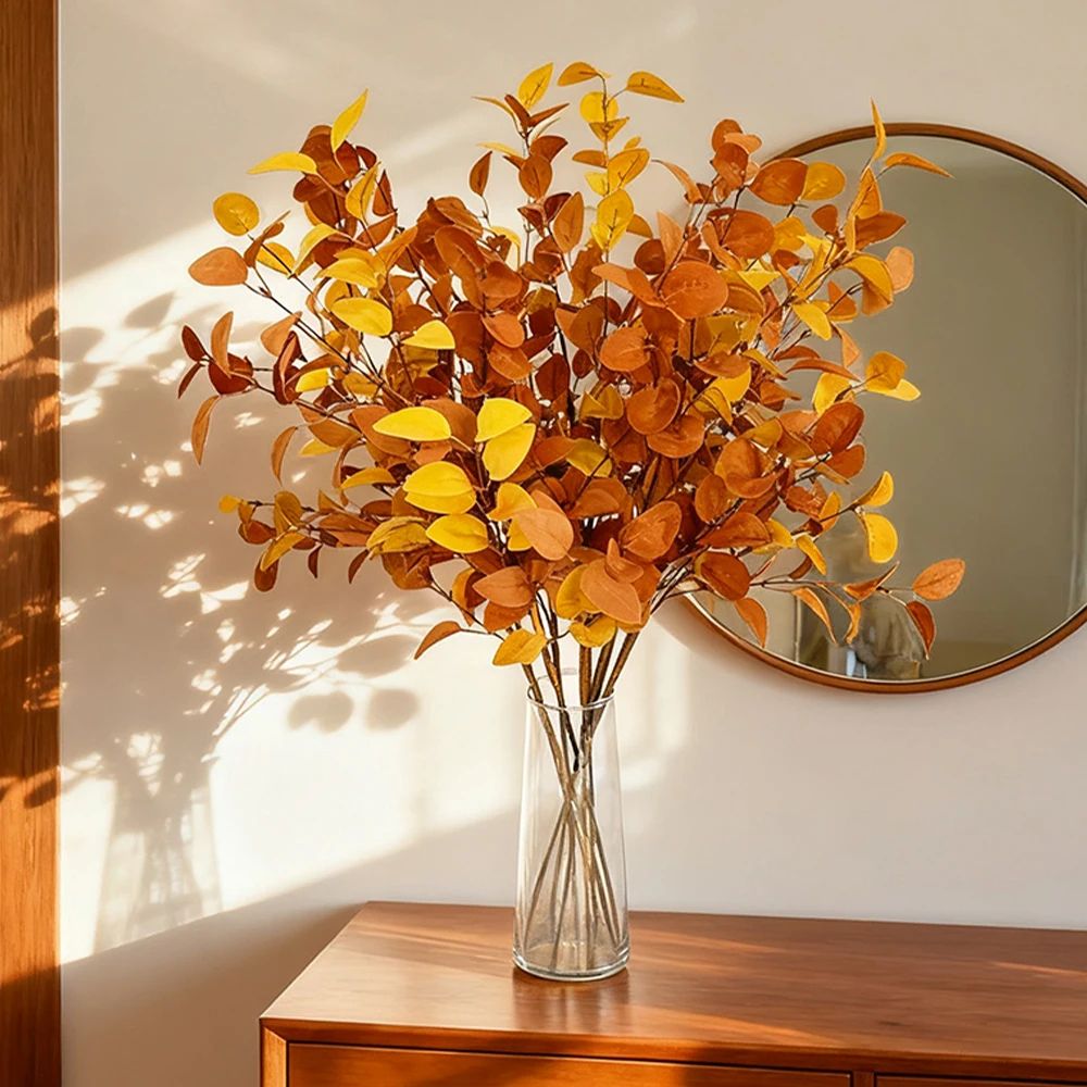 Autumn Eucalyptus Artificial Branch Set - Realistic fall home decor Stems for Tables & Walls