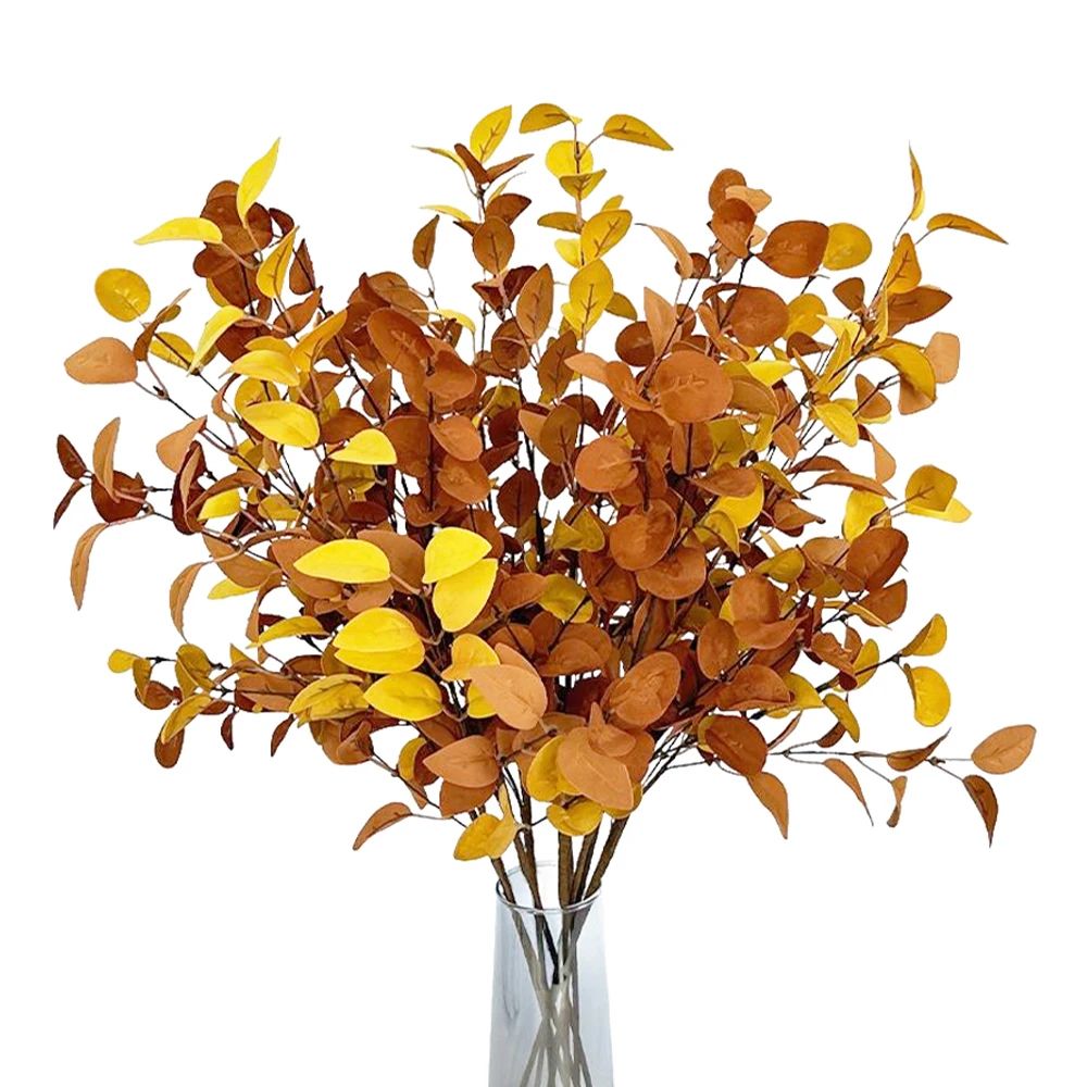 Autumn Eucalyptus Artificial Branch Set  Realistic Fall Home Decor Stems For Tables  Walls 1
