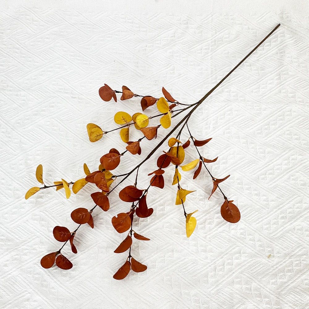 Autumn Eucalyptus Artificial Branch Set  Realistic Fall Home Decor Stems For Tables  Walls 6