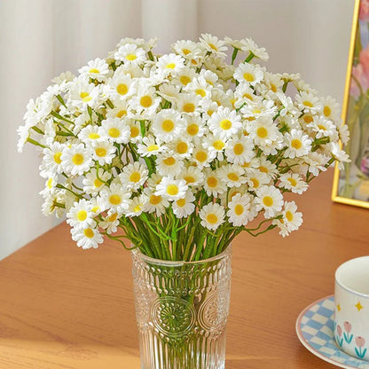 SpringGlow Premium Daisy Flower Bouquet  120Head Artificial Floral Arrangement For Home Wedding  Pa 1