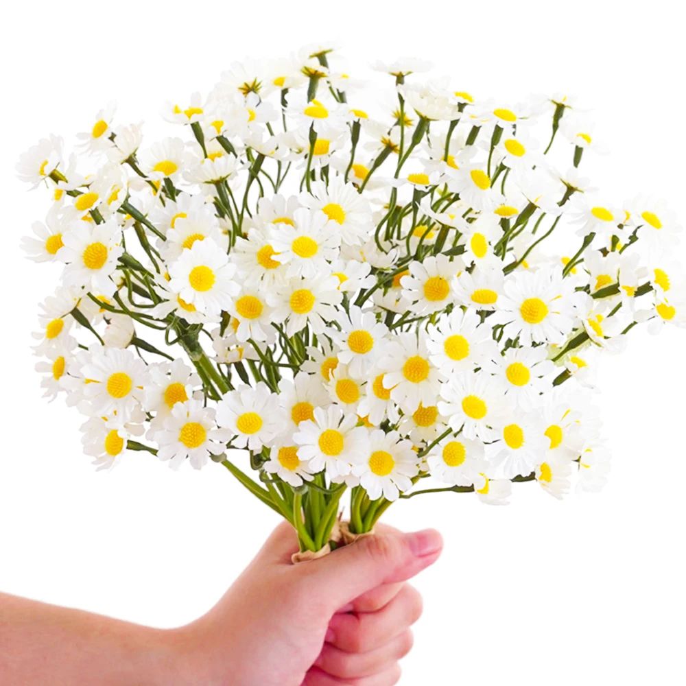 SpringGlow Premium Daisy Flower Bouquet  120Head Artificial Floral Arrangement For Home Wedding  Pa 2