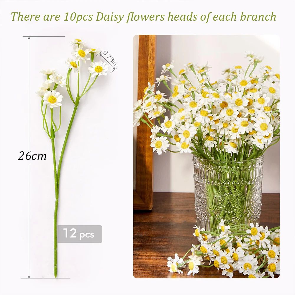 SpringGlow Premium Daisy Flower Bouquet  120Head Artificial Floral Arrangement For Home Wedding  Pa 3