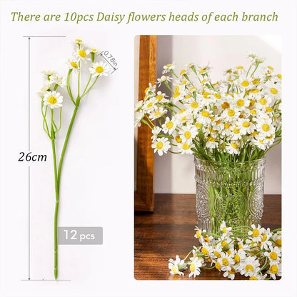 SpringGlow Premium Daisy Flower Bouquet  120Head Artificial Floral Arrangement For Home Wedding  Pa 3