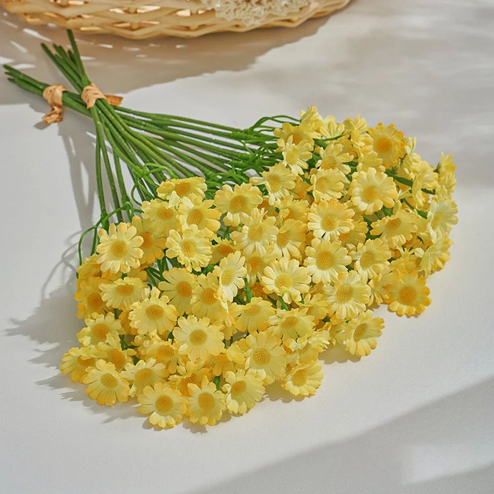 SpringGlow Premium Daisy Flower Bouquet  120Head Artificial Floral Arrangement For Home Wedding  Pa 7