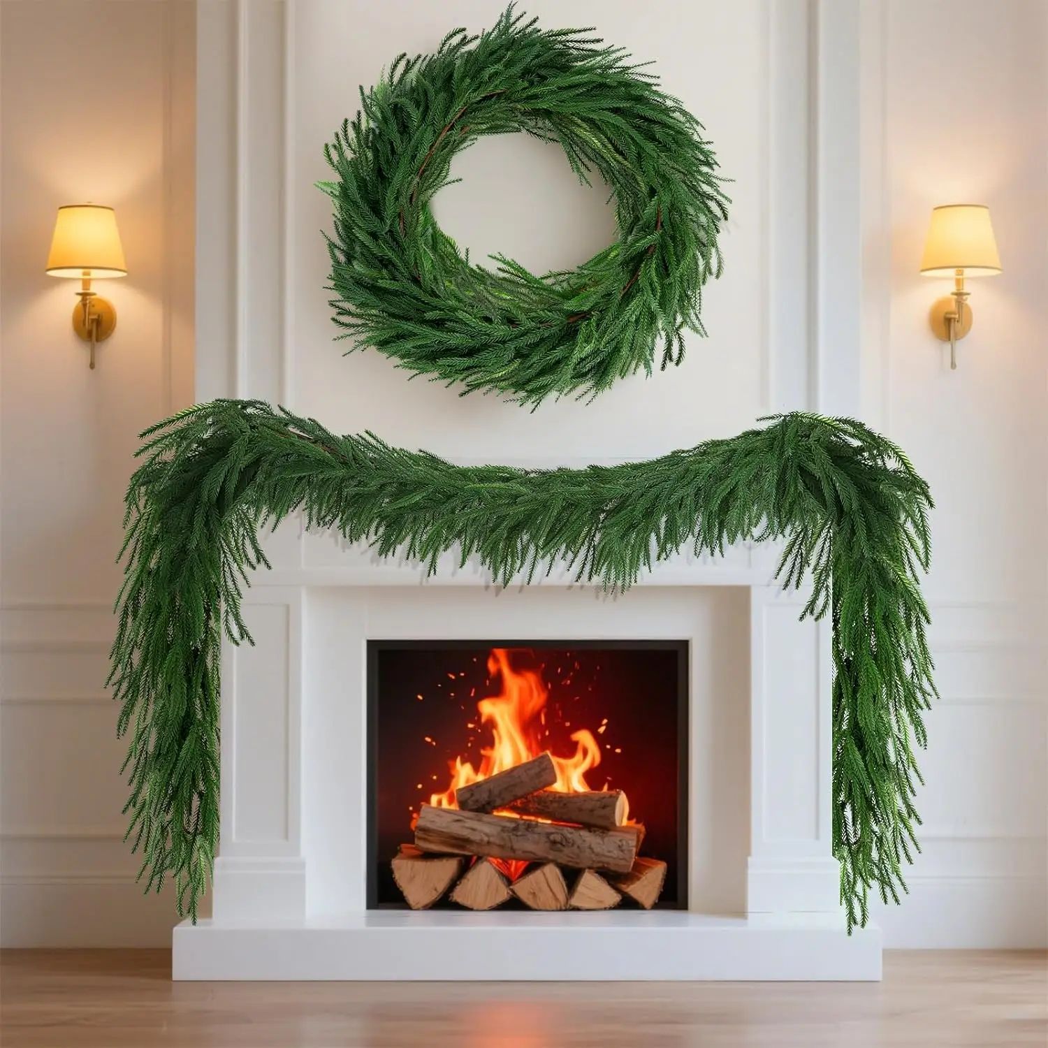Premium Faux Cedar Christmas Garland for Mantels, Staircases & Holiday Displays