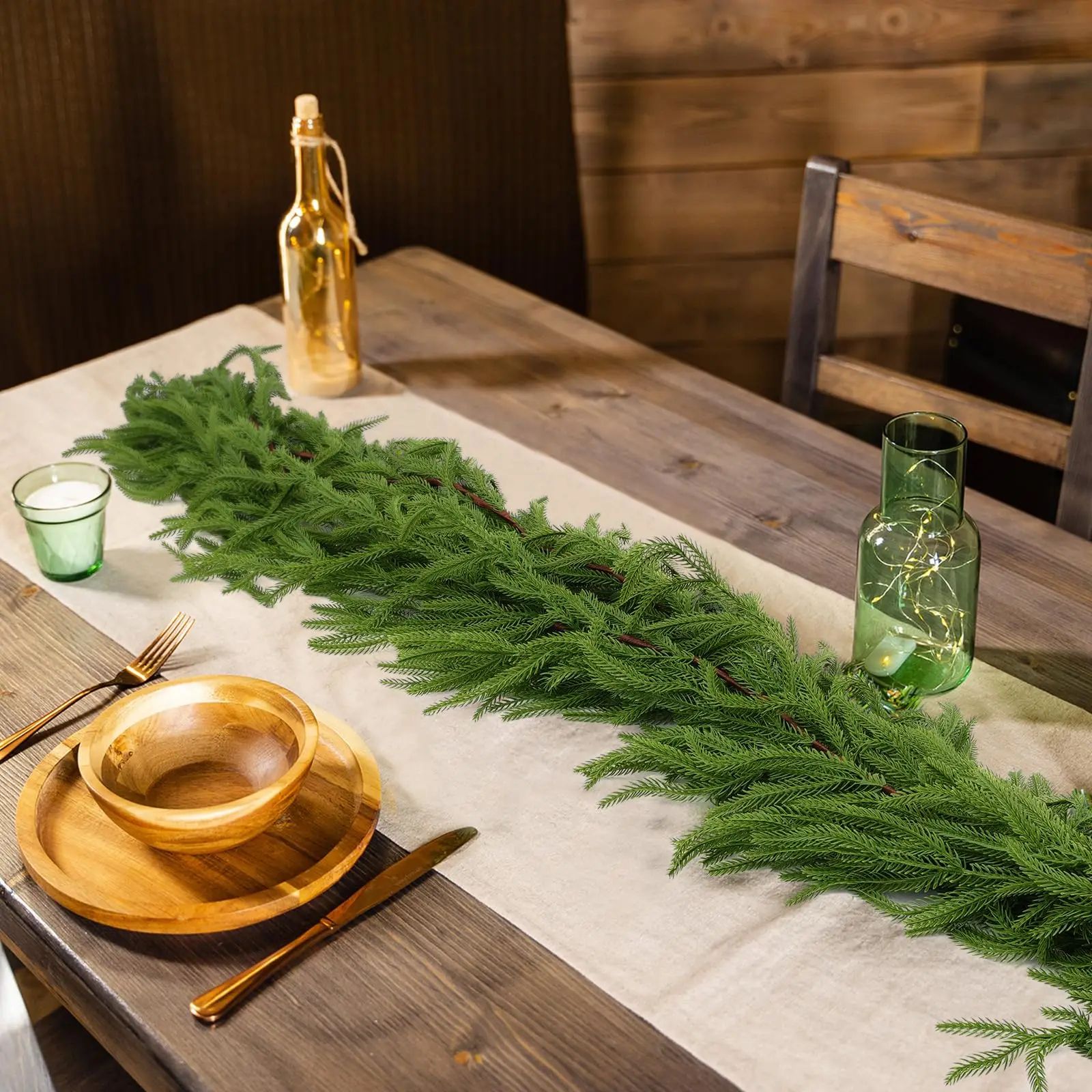 Premium Faux Cedar Christmas Garland For Mantels Staircases  Holiday Displays 3