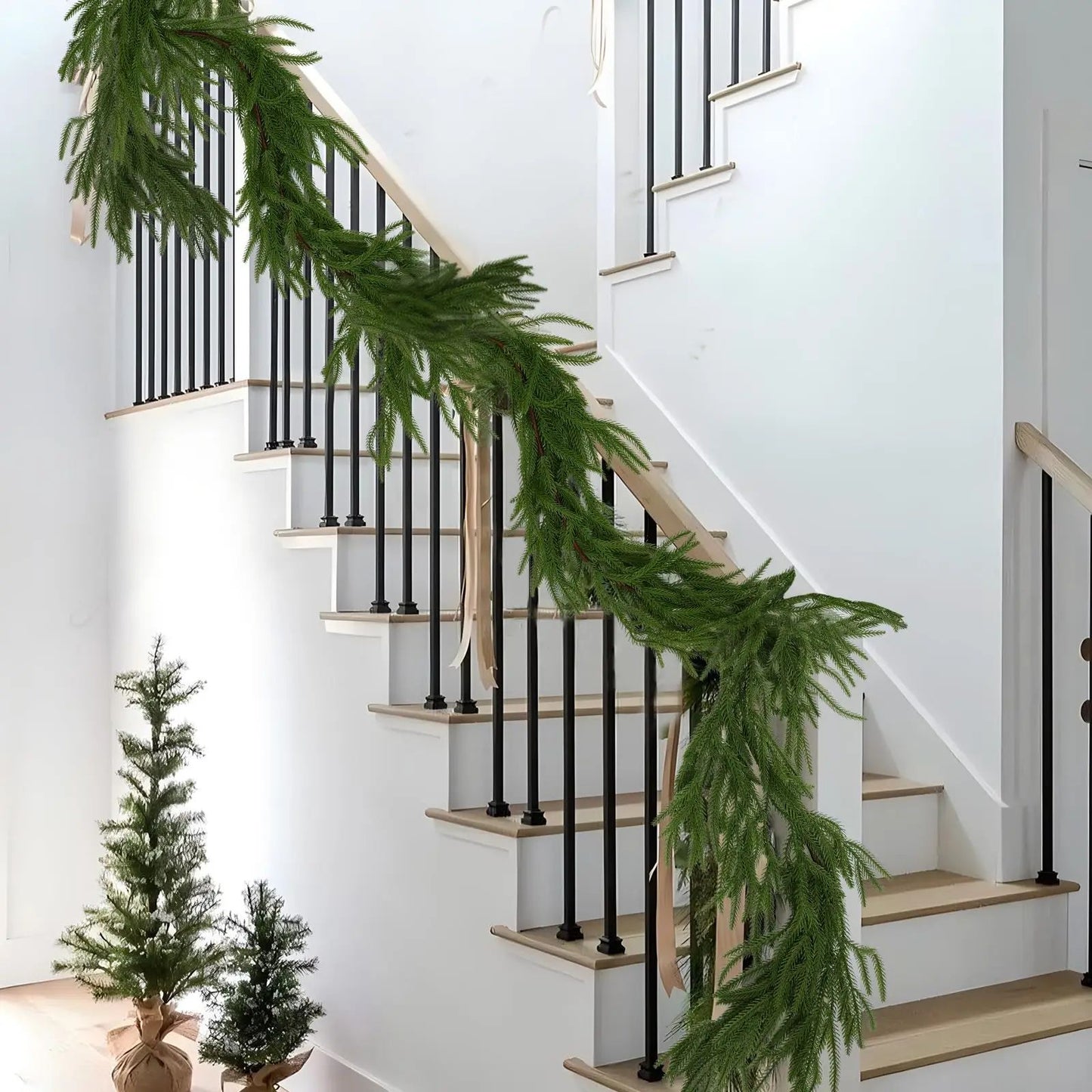 Premium Faux Cedar Christmas Garland For Mantels Staircases  Holiday Displays 5