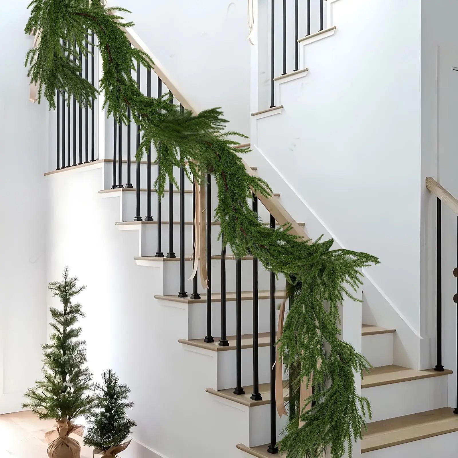 Premium Faux Cedar Christmas Garland For Mantels Staircases  Holiday Displays 5