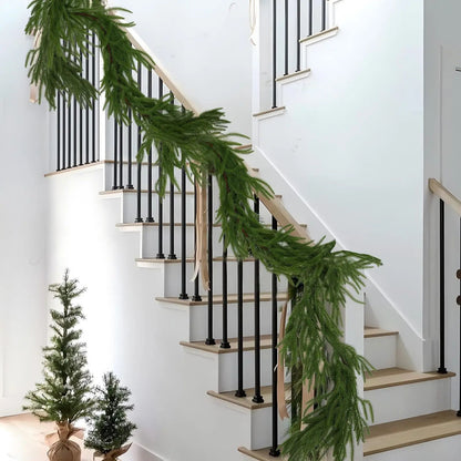 Premium Faux Cedar Christmas Garland For Mantels Staircases  Holiday Displays 5
