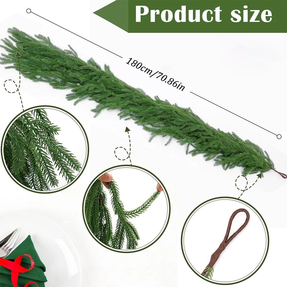 Premium Faux Cedar Christmas Garland For Mantels Staircases  Holiday Displays 1