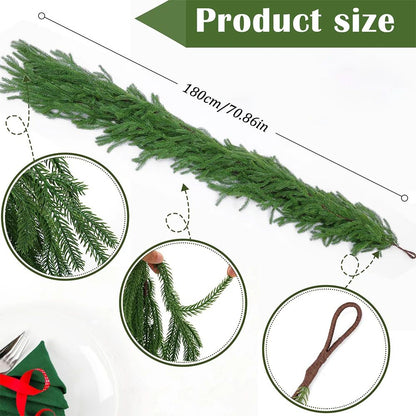 Premium Faux Cedar Christmas Garland For Mantels Staircases  Holiday Displays 1