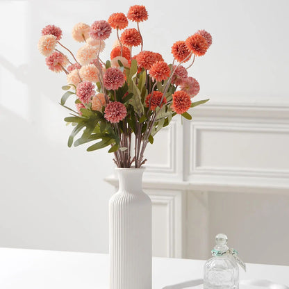 Elegant Faux Pompon Mum Stems  Realistic Autumn Chrysanthemum Ball Flowers For Bouquets  Home Decor 2
