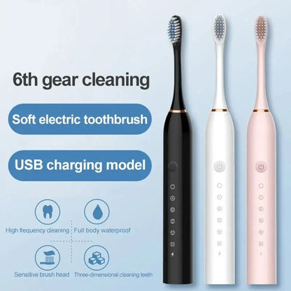 Advanced Ultrasonic Electric Toothbrush with Six-Mode Cleaning & Soft Bristle Care