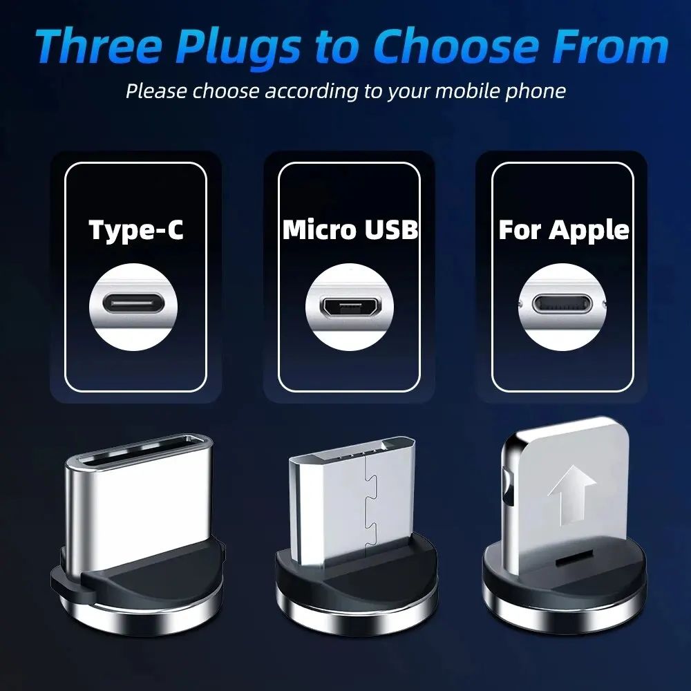 540 Magnetic FastCharge 3in1 Rotating Data Cable 4