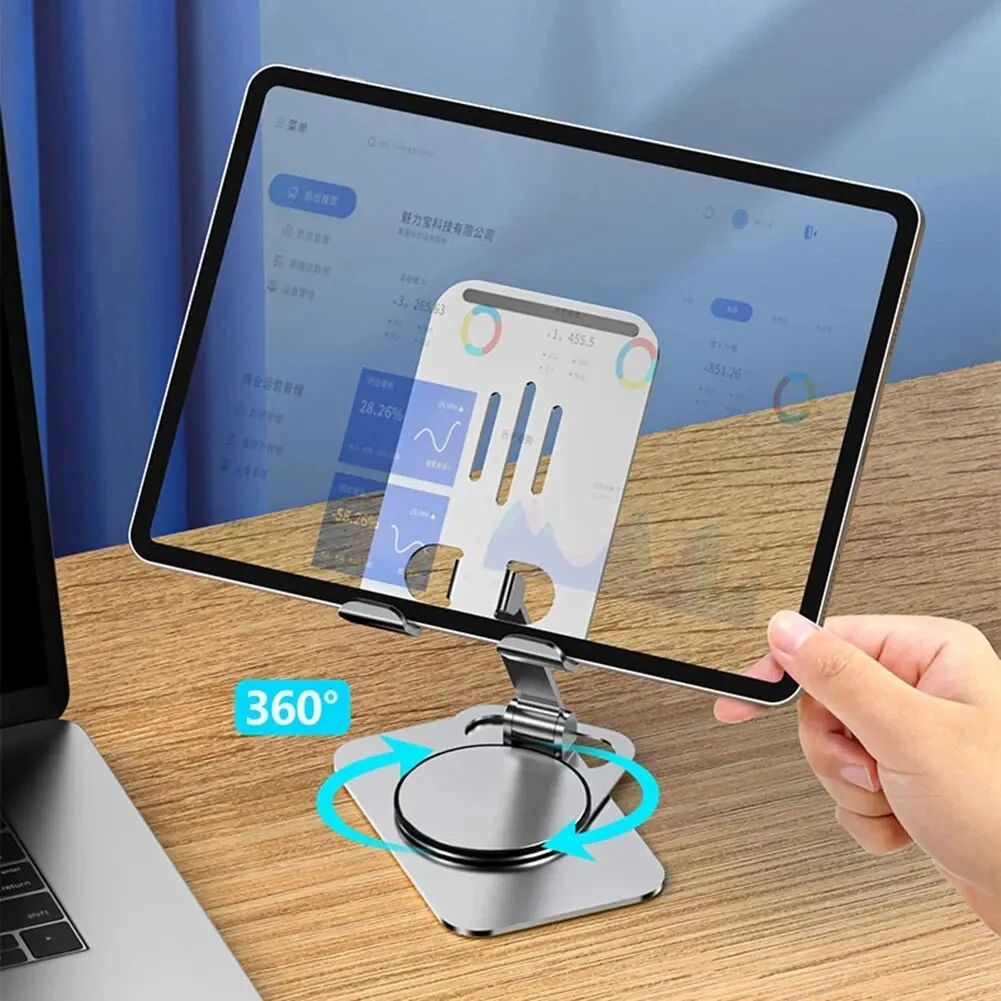 360 Rotating Foldable Phone  Tablet Stand  Adjustable Lazy Desk Holder For Mobile Devices 1