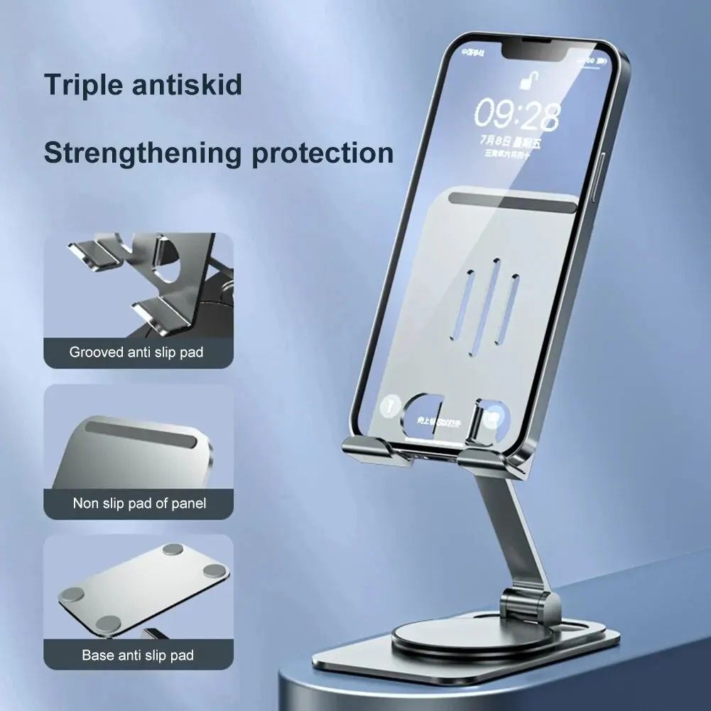 360 Rotating Foldable Phone  Tablet Stand  Adjustable Lazy Desk Holder For Mobile Devices 3