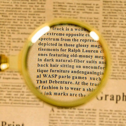 Handheld Metal 50x HighDefinition Magnifying Glass  Metal Frame Magnifier For Reading Scientific Ex