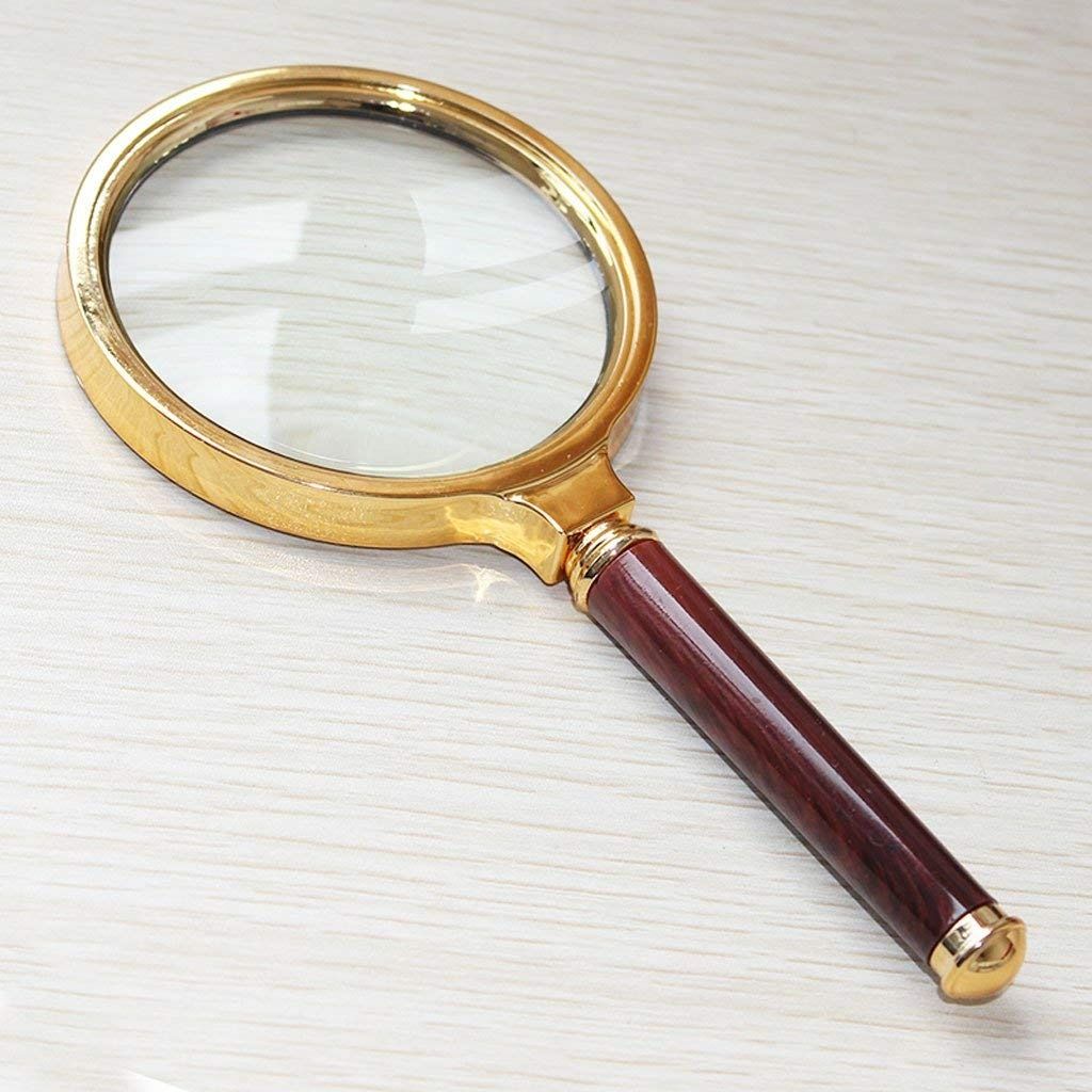 Handheld Metal 50x HighDefinition Magnifying Glass  Metal Frame Magnifier For Reading Scientific Ex