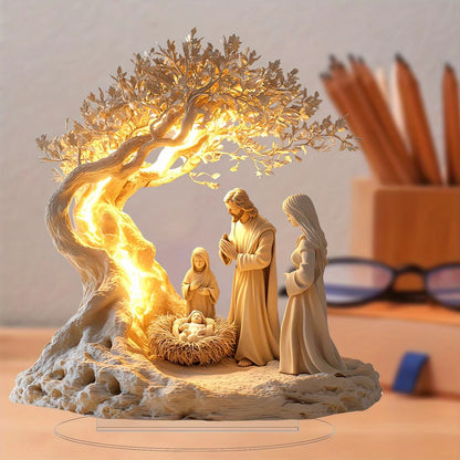 Jesus And The Tree Of Life Newborn Home Decor Desktop Decoration Acrylic Ornament Childrens Gift Ho